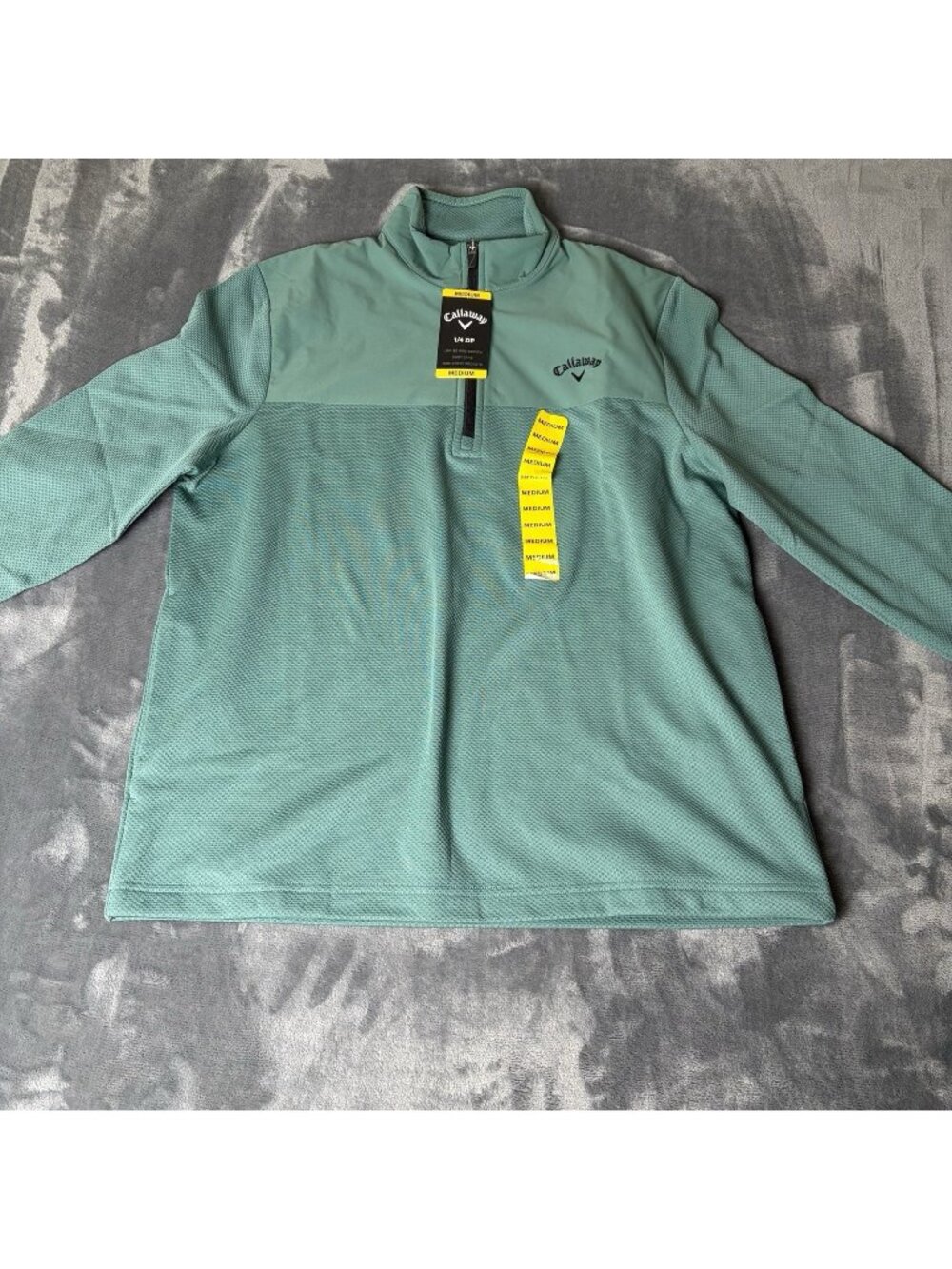 Callaway Men's Medium Quarter Zip UPF 50 Pullover w/ Pockets Green Golf Wear